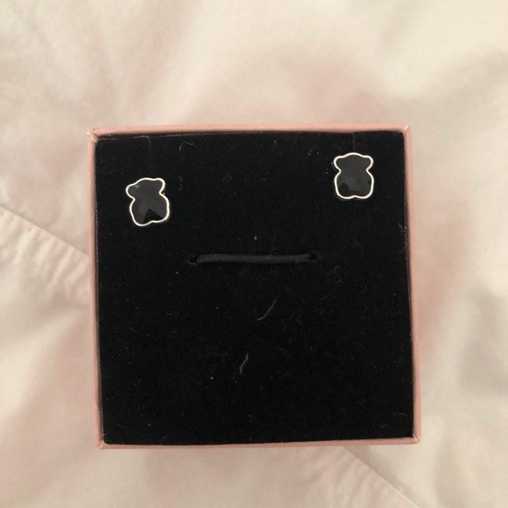 TOUS Color Earings Im Sterling Silver| Black - Picture 1 of 5
